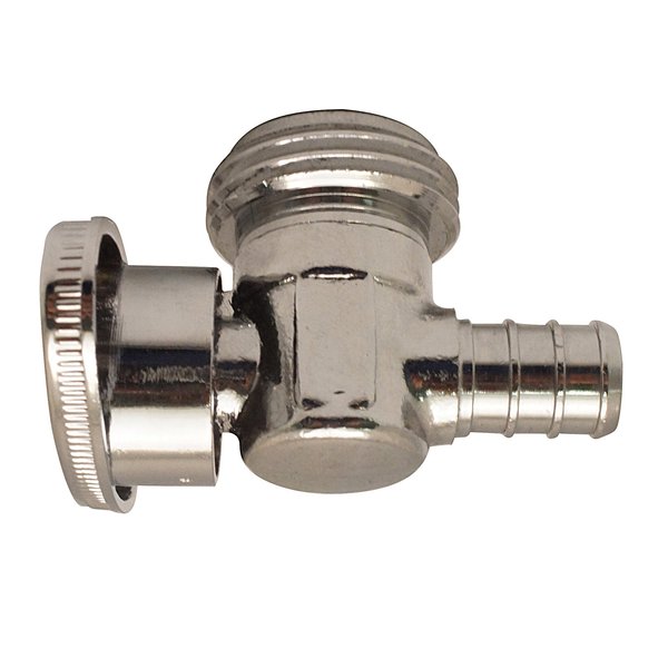 Apollo Pex 1/2 in. Chrome-Plated Brass PEX Brass Barb x 3/4 in. Machine Hose Thread Angle Stop Valve APXGHV1234